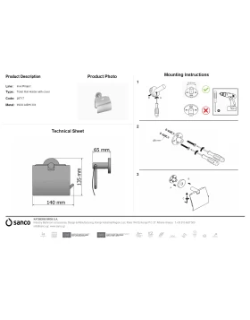 Χαρτοθήκη με Καπάκι | Sanco Inox Project