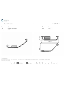 Λαβή Αριστερή με σαπουνοθήκη | Sanco Grab-Bars