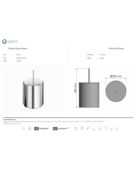 Χαρτοδοχείο 5 lt | Sanco Waste Bins