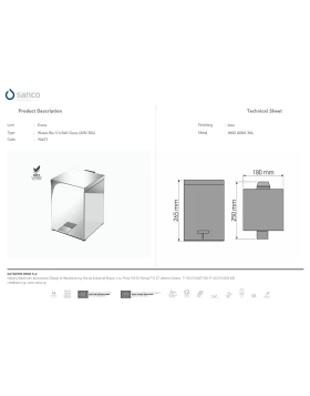 Χαρτοδοχείο 5 lt | Sanco Waste Bins