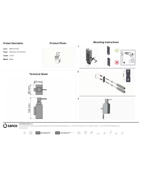Dispenser Υγρού Σαπουνιού Μεταλλικό Επιτοίχιο | Sanco Metallic Bathroom Set
