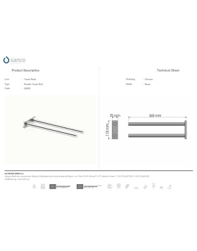 Πετσετοθήκη Διπλή | Sanco Towel Rails
