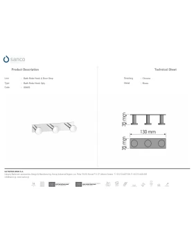 Άγκιστρο Τριπλό | Sanco Bath Robe Hook & Door Stop