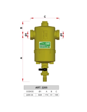 Διαχωριστής Σωματιδίων με Μαγνήτη 3/4'' | Far