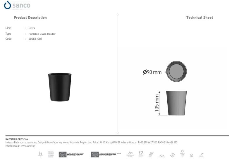 Ποτηροθήκη | Sanco Glass Bathroom Set