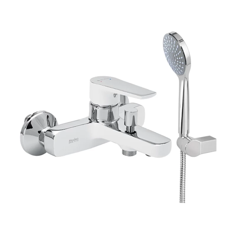 Μπαταρία Λουτρού Chrome / Λευκό Ματ | Modea Optima