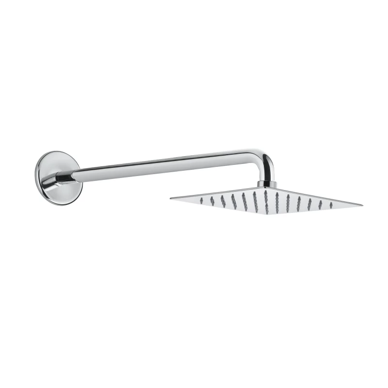 Κεφαλή Ντους Ultra Thin Inox 20 x 20 cm mm Με Ορειχάλκινο Βραχίονα | Fiore