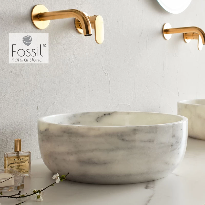 Νιπτήρας Επικαθήμενος | Fossil Thalo Marble Carrara Nuovo