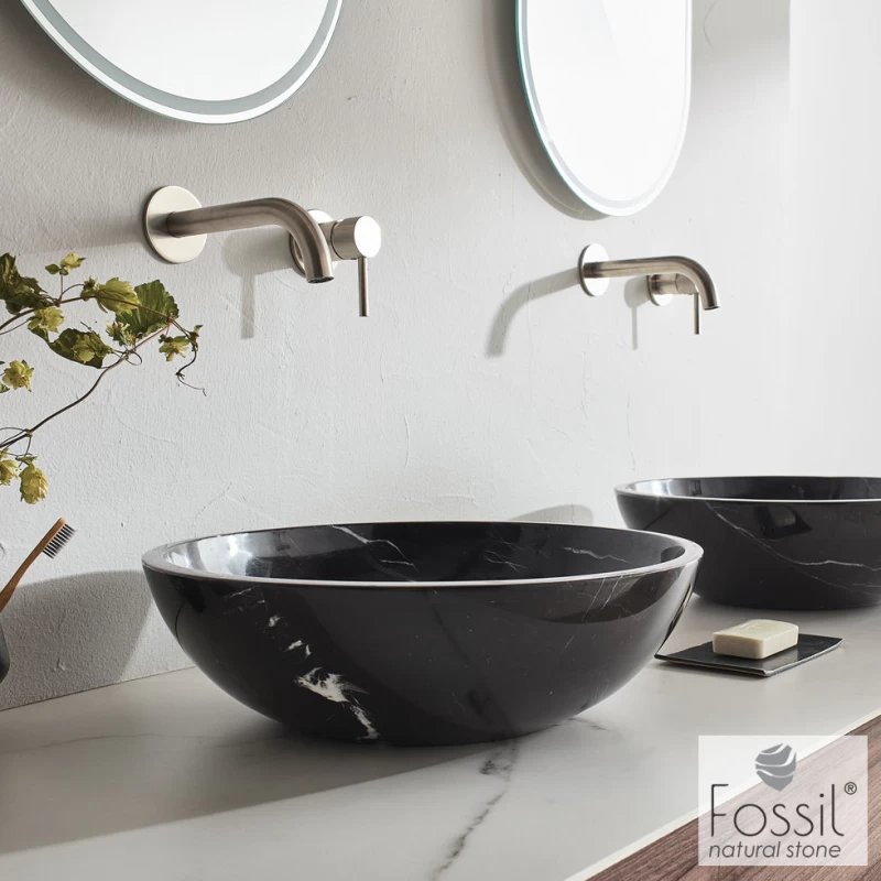 Νιπτήρας Επικαθήμενος | Fossil Molo Marble Marquina Nero