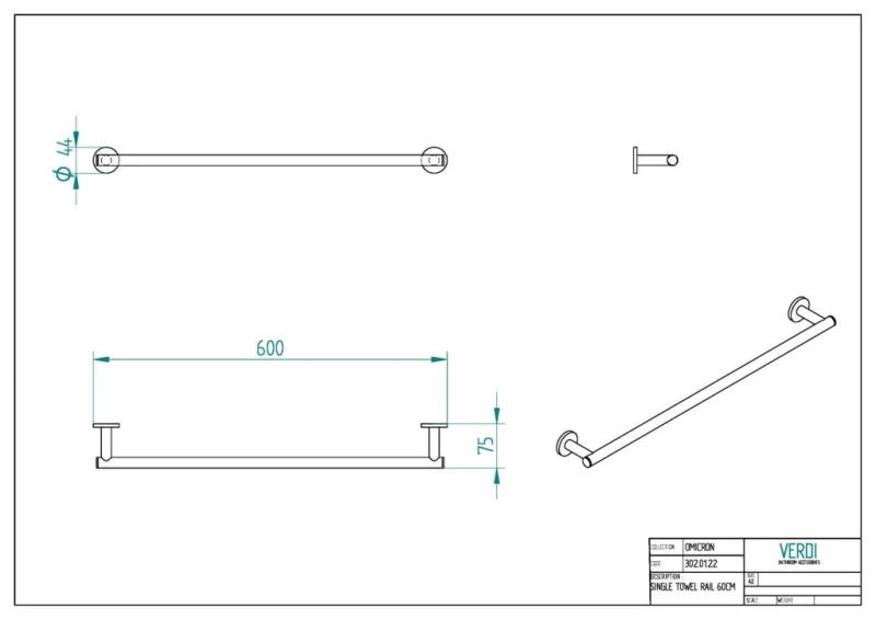 Πετσετοθήκη 60 cm | Verdi Omicron