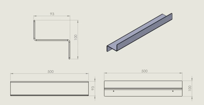 Ράφι Μεσαίας Πρόσοψης 50 cm | Verdi Strantza