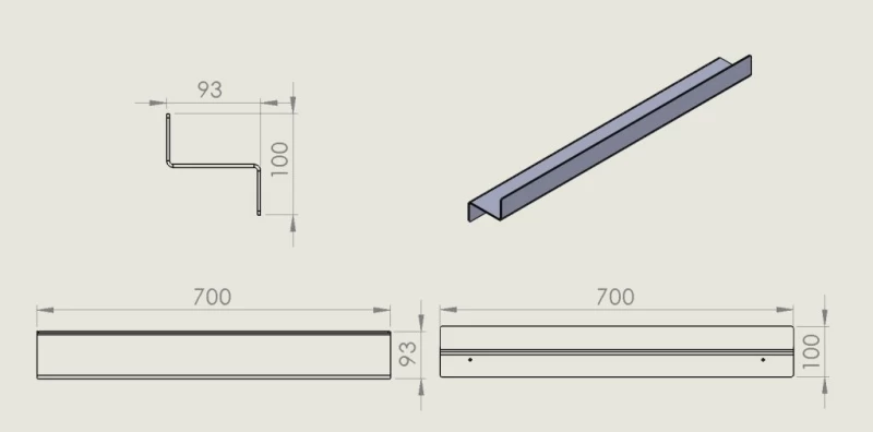 Ράφι Μεσαίας Πρόσοψης 70 cm | Verdi Strantza