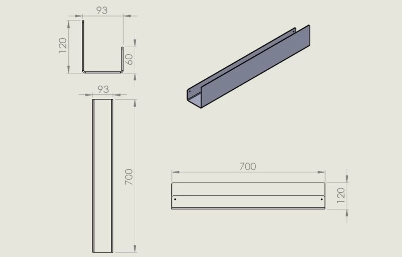 Ράφι Ψηλής Πρόσοψης 70 cm | Verdi Strantza