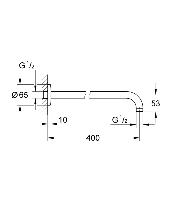 Βραχίονας Τοίχου 40 cm για Κεφαλή Ντους | Grohe Tempesta