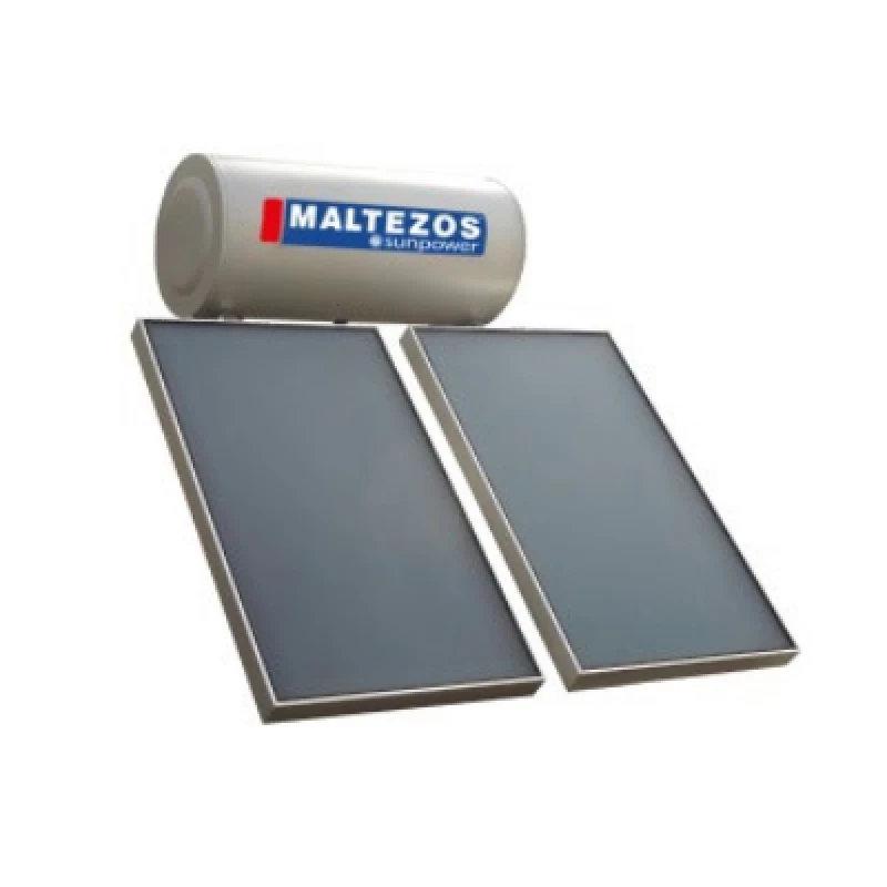 Ηλιακός Θερμοσίφωνας Glass (Εμαγιέ) 200 lt Διπλής Ενέργειας με 2 Επιλεκτικούς Συλλέκτες Sac | Maltezos Sunpower