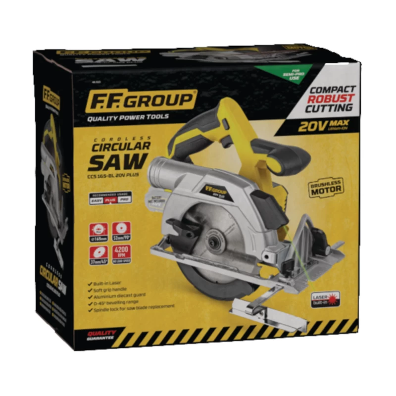 Δισκοπρίονο Μπαταρίας Brushless (Solo) | F.F. Group CCS-165-BL 20V PLUS