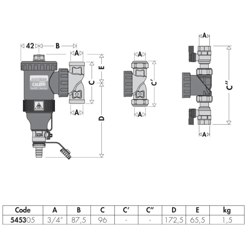 Διαχωριστής Σωματιδίων με Μαγνήτη 3/4'' | Caleffi Dirtmag