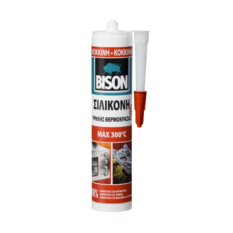 Σιλικόνη Σφραγιστική Υψηλής Θερμοκρασίας (Κόκκινη) | Bison
